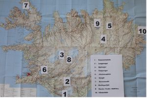 Landkarte Island Wanderwege